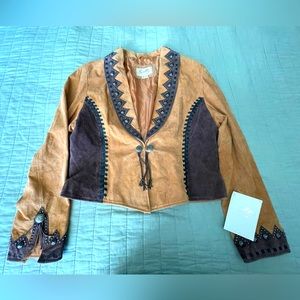 Scully Western Leather (fits like Large) Jacket, Tan/Brown, size XXL